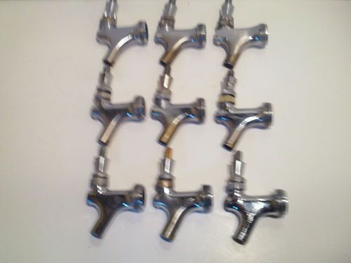LOT NINE BEER FAUCETS USED CHROME COMMERICAL GRADE HOME MANCAVE KEG BEER