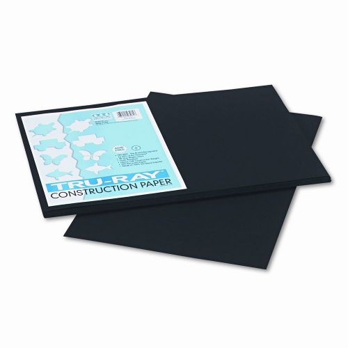 Tru-Ray Construction Paper, 100% Sulphite, 12 x 18, Black, 50 Sheets