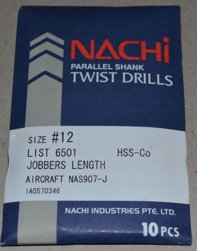 NACHI #12 HSS/COBALT DRILLS JOBBERS LENGTH-AIRCRAFT &#034;NEW&#034; 10 Pcs
