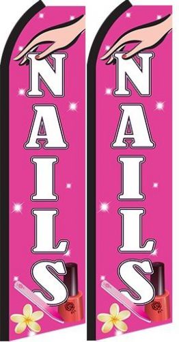 Nails  Standard Size  Swooper Flag  sign pk of 2