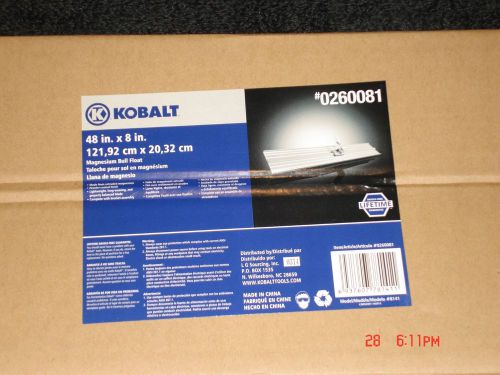 Kobalt 48&#034; x 8&#034; Magnesium Alloy Concrete BULL Float- 8141 FREE SHIPPING