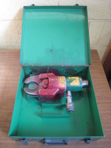 Greenlee 746 hydraulic knockout ram w/ 750 cutter head in metal case used for sale