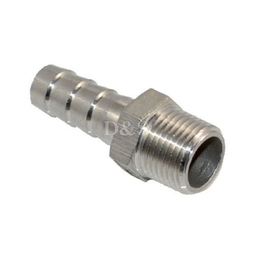 Stainless Steel 6MM Hose Barb X 1/4 Inch NPT Male Adapter Fitting S/S SS Barbed