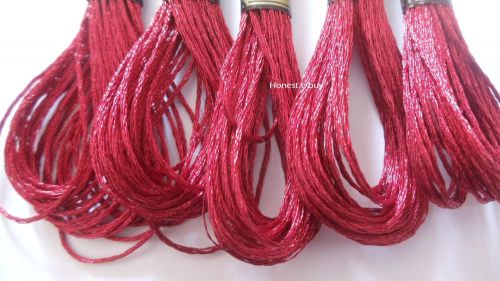 Anchor Light Effect Metallic Embroidery Floss Skeins thread  Red Color