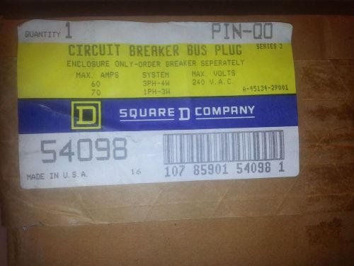 SquareD PIN-QO Circuit Breaker Bus Plug Enclosure Only 240V 60A 3-Ph/ 70A 1-Ph
