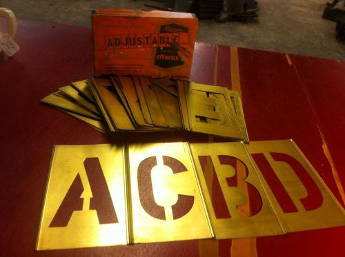 Reese&#039;s 4&#034; Brass Stencil Set - Complete with Box - Letters Figures