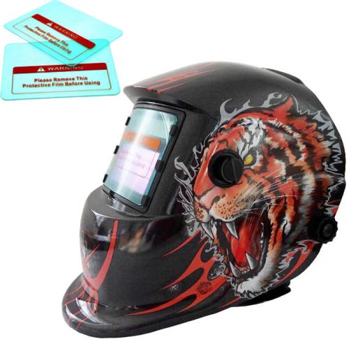 Pro solar auto darkening welding helmet arc tig mig grinding mask tiger + 2 lens for sale