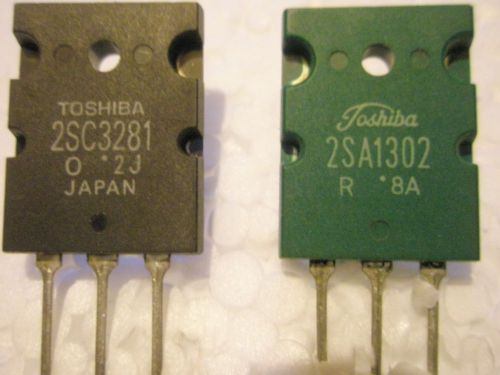 1 Pair ( 2PCS) Transistor TOSHIBA  2SA1302 / 2SC3281 (1 Comp. Pair) N.O.S.