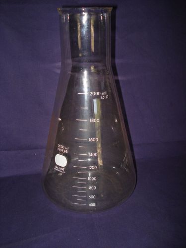 Large glass pyrex 2000ml graduated flask #5100 beaker laboratory lab- no stopper for sale