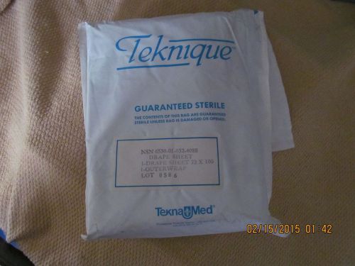 BOUNDRY SURGICAL DRAPE SHEET!!! TEKNIQUE TEKNA MED!! NEW 72X100&#034;!!! PREPPER!!!