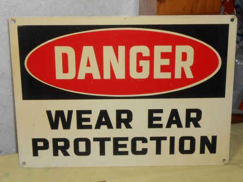 NOS HEAVY METAL-DANGER-WEAR EAR PROTECTION- SIGN 14 X 10