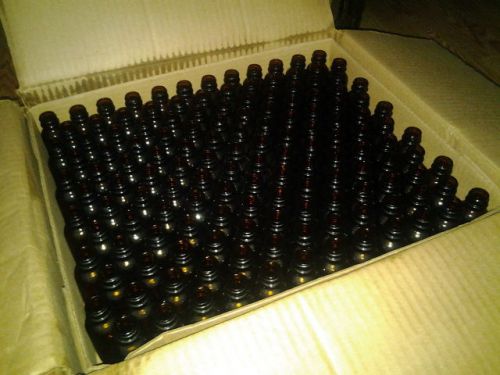 (432) 1oz. boston round amber glass bottles, crafts,oils,aromatherapy