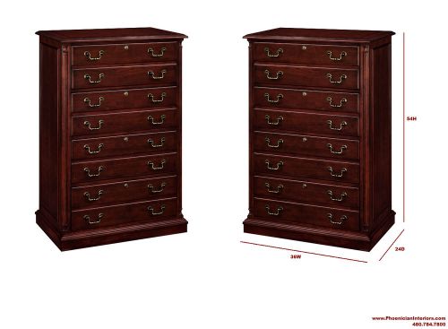 Four drawer vertical file cabinet cherry and walnut wood office furniture for sale