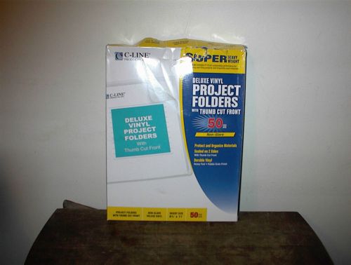 CLine Deluxe Heavyweight Non Glare Vinyl Project Folders 50 Count Model 62138