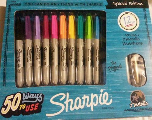 Sharpie Permanent Marker 12 pack Fine Point Special Edition NIB
