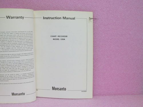 Monsanto Manual 530A Strip Chart Recorder Instruction Manual w/Schematics (6/69)