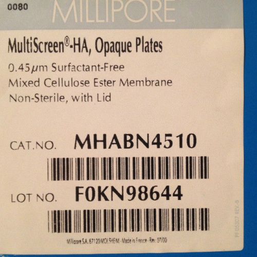 MILLIPORE, MHABN4510, MULTISCREEN-HA Opaque PLATES, 0.45um Sulfactant-free,
