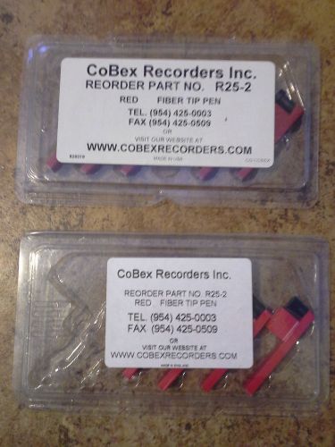 Lot of 9 Red Cobex R25-2 Chart Recorder Pens