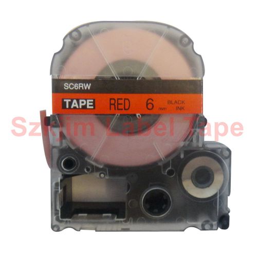 EPSON LC-2RBP Compatible Standard LC Label Tape  Black on Red 6mm 8m  kingjim