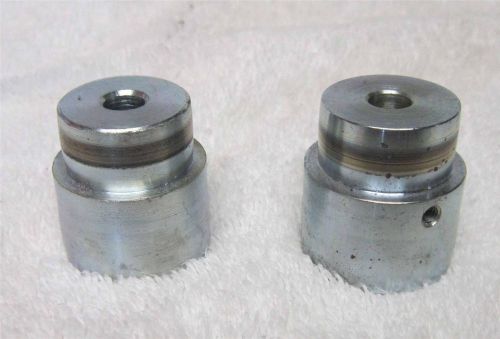 (2) 1-3/16&#034; &amp; 1&#034; STEEL DRIVE FLAT BELT PULLEYS- 1/2&#034; WIDE WITH A 5/16&#034; CENTER