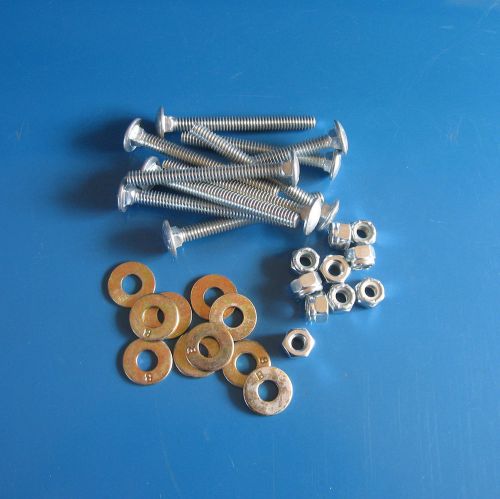 30 Pieces Carriage Bolts Nuts Washers Kits Nylon Lock Nuts 5/16&#034;-18X2-1/2&#034;