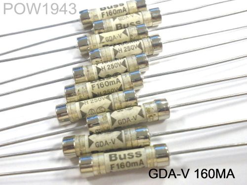 ( 5 PC. ) BUSS GDA-V 160 MA PIG TAIL LEAD FUSES, FAST BLOW, 5 X 20MM,  NEW