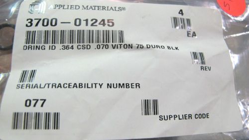 Applied materials p/n 3700-01245 o-ring id .364 csd .070 viton 75 duro blk for sale