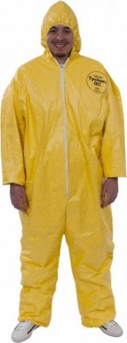 DUPONT, QC127SYLXL00120, Coverall w/Hood, Tychem QC, Ylw, Sz. XL, Qty. 12, /IG2/