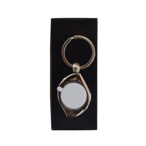 12 pcs 8x3.5cm arc-shaped sublimation key rings heat transfer blank gift for sale