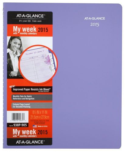 AT-A-GLANCE Weekly and Monthly Planner 2015,  Lavender 8.5 x 11 (938P-905-15)