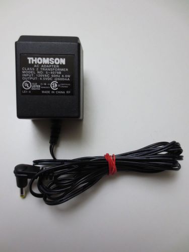 Genuine Thomson AC Adapter Power Supply Transformer Model 5-4079B 4.5VDC (A476)