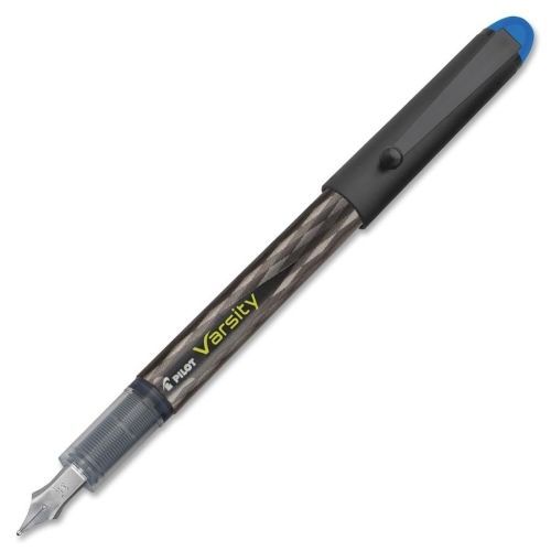 Pilot Varsity Disposable Fountain Pen -Fine -Blue Ink -Silver,Blk-1 Ea- PIL90011