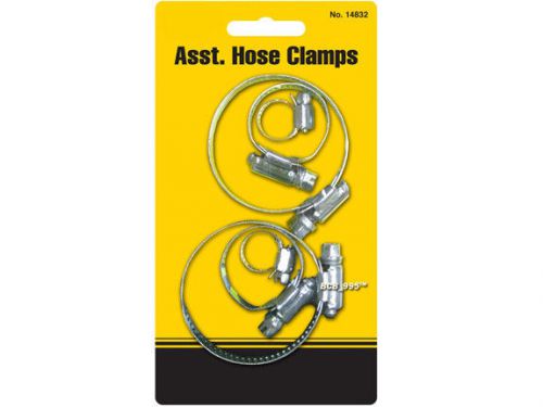 6ct Hose Clamps Set Diameter: 1/2&#034; - 2&#034; Made of Steel For Home or Auto