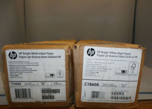 2 Pack NEW HP C1860A Bright White Inkjet Paper 24&#034; x 150&#039;