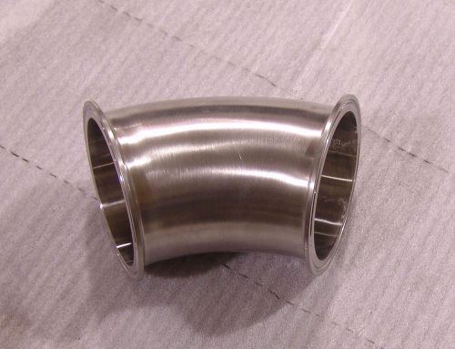4&#034; sanitary stainless 45 degree tri clamp connector fitting ell elbow