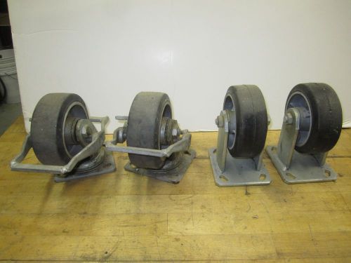 Set of four 5&#034; heavy duty aluminum casters. for sale