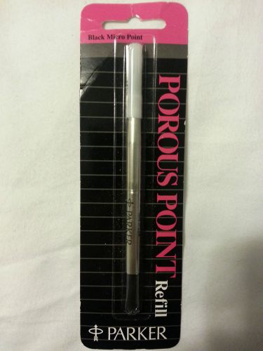 Parker Rollerball Pen Refill, Micro Point, Porous Point Black Ink #30515 New