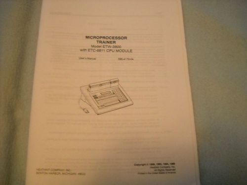 Microprocessor Trainer  Manual Computer Equipment User Manual Electronic Book