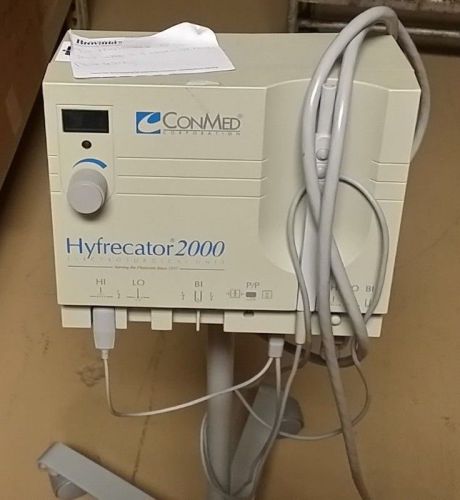 Conmed Hyfrecator 2000 Electrosurgical with hand piece &amp; mobile stand