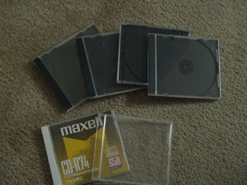 Set of 6 Plastic CD Jewel Cases
