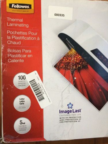 100 Pack of 5 Mil Letter Size Clear Thermal Laminating Pouches Fellowes