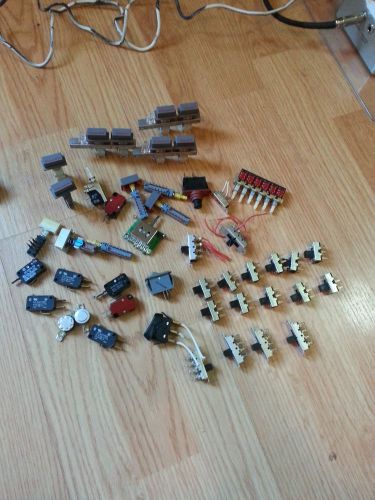 Lot of 50  electronics parts potentiometers 1/4&#034; stereo jacks dpdt switches for sale