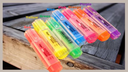 Highlighter Marker 7 Color Fluorescent Pen Nite Writer Pen