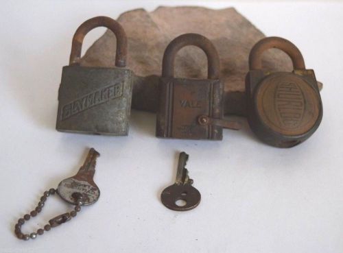 Vintage Locks ~ Lot of 3~ Yale ~ Shurloc ~ Slaymaker ~ Old and a Bit Rusted L@@K