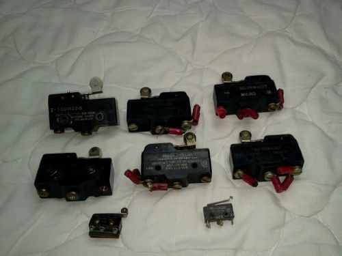 Omron lot (8) z-15gw22-b z15gw22b limit hinge lever actuator roller micro switch for sale