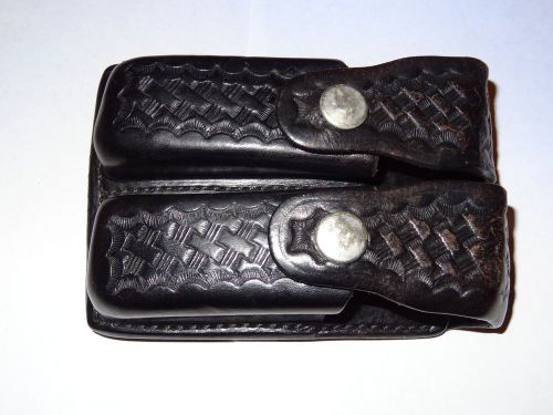 Bianchi double magazine duty belt pouch, basketweave for sale