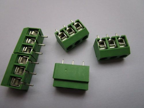 40 pcs green 3way 5.0mm screw terminal block connector wire protector dc126v for sale