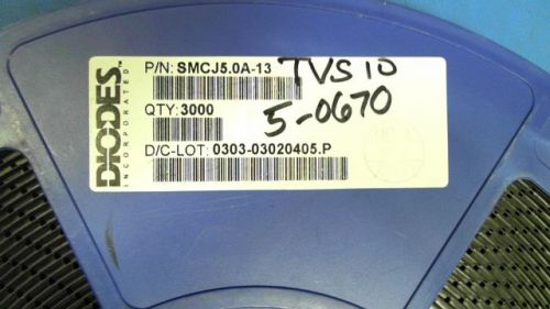15-pcs uni-directional 5.0v 1500w diodes smcj5.0a-13 50a13 smcj50a13 for sale