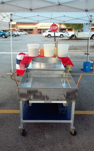 Custom made 180qt. stainless steel kettle corn machine with sift table