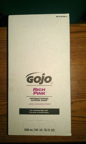 Brand new  gojo  rich pink  antibacterial lotion soap 5000 ml(169 us/eu fl oz for sale
